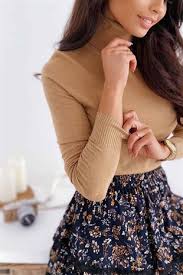 Mad Girls Balikci Yaka Bej Fitilli Kazak Mg027 Kisa Elbiseler Bej Kadin