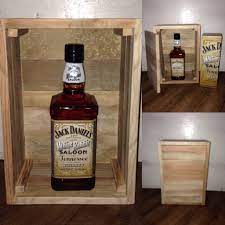 Bourbon barrel bar liquor cabinet display case with doors.authentic kentucky whiskey bourbon barrels buffalo trace, makers mark led lights. A Display Box For My Rabbit Liquor Jack Daniels Bourbon