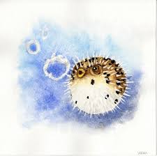 10 Paintings In 10 Days Puffer Fish Art Watercolor Fish Fish Painting