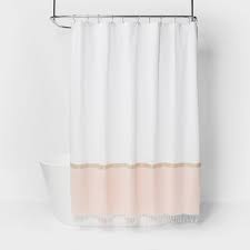 The 60 inch shower rod features a bold contemporary style. Colorblock Woven Shower Curtain Light Gold Project 62 Target