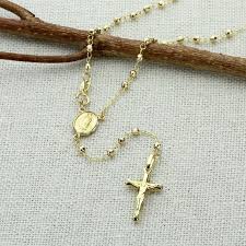 Huge savings for rosary necklaces for men. Solid 14k Gold Chain Necklace 2 5 6mm Diamond Cut Bead Cross Etsy