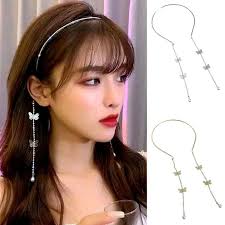 Euthalia Butterfly Zircon Pearl Blink Headband Bando Untai Crystal Blink  Blink Kupukupu Diamond Mutiara Fashion