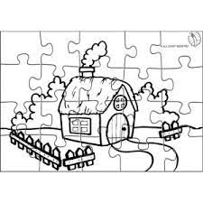 Disegno Di Puzzle Di Fattoria Da Colorare Per Bambini Gratis Disegnidacolorareonline Com Disegni Puzzle Le Idee Della Scuola