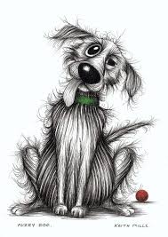 Fuzzy Dog Cartoon Drawings Animal Art Animal Drawings