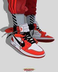 White and blue sky, blue and black sky, artwork, simple background. Off White Jordan 1 On Feet 1200x1497 Wallpaper Teahub Io