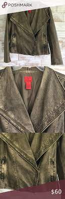 V Cristina Metallic Faux Leather Jacket Leather Jacket Faux Leather Jackets Fall Outerwear
