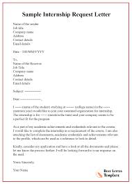 Request Letter Template For Internship Sample With Example