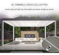 3x3 3x4 3x5 3x6m Wall-mounted Motorized Louvers Grey White ...