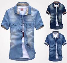 Unfollow jeans men stylish to stop getting updates on your ebay feed. New Men S Jeans Short Sleeves Casual Slim Stylish Wash Vintage Denim Shirts Tops Ebay