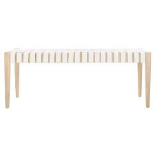 This diy entryway bench is the perfect mix of functionality. Amalia Leather Weave Bench White Natural Safavieh Target