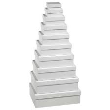 Deco Boite Cadeau En Carton Blanche Lot De 10 Decoration Chez Decowoerner Cadeaux de noël sur un vecteur de traîneau. cadeau en carton blanche lot