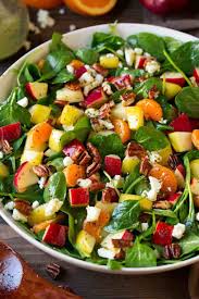 Apple Mandarin Orange Pear And Feta Spinach Salad With Orange Poppy Seed Dressing Hug Foods Orange Salad Spinach Salad Healthy Salad Recipes