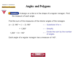 A regular polygon has equal exterior angles of 72°. Angles And Polygons Course 3 Lesson Ppt Download