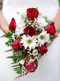 Red Rose And White Daisy Bouquet Red Rose Bouquet Wedding Red Rose Wedding Rose Wedding Bouquet