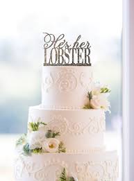 He 39 S Her Lobster Cake Topper Humorous Cake Topper Funny Cake Topper Engagem Wedding Cake Toppers Custom Wedding Cake Toppers Wedding Cake Toppers Unique