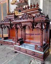 South Indian Style Teak Wooden Temple Set For Home Wooden Etsy In 2020 Temple Design For Home Mandir Design Pooja Room Design