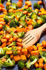 Juicy broccoli and cauliflower burgers with garlic, rosemary and sweet potato fries sheeba de souza. Roasted Sweet Potato Broccoli Winter Bowls She Likes Food