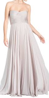 pronovias strapless pleated gown evening dress rental