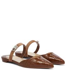 Christian Louboutin Choc Lock Croc Effect Leather Slippers Mytheresa