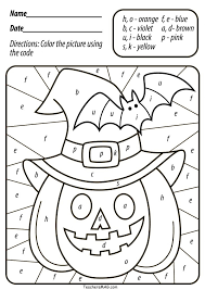 What is this halloween colour by numbers resource useful for? Color By Numbers Halloween Carinewbi