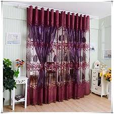 Amazon Com Binmer Tm Window Curtains Leaf Hollow Window Screens Door Balcony Curtain Panel Sheer Cover Re Colorful Curtains Balcony Curtains Vintage Curtains