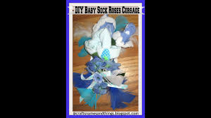 Handmade Baby Shower Gifts How To Make A Baby Shower Corsage Diy Baby Sock Roses Corsage Youtube