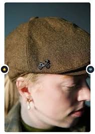 London designer brand Miss Patina Vintage brown Tweed Run Newsboy Cap