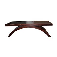 Janitza acacia wood coffee table with tempered glass top. Lot Art Modern Mahogany Coffee Table