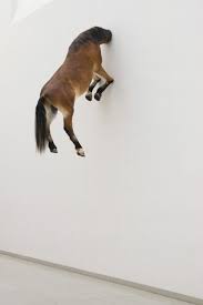 Hello,last night i got stuck in the wall after dodging an attack from an opponent. Untitled Art Sculpture Of A Horse With Its Head Stuck In The Wall By Italian Artist Maurizio Cattelan Sculpture Art Plastic Art Taxidermy Art