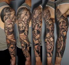 Black And Grey Tattoo Artists London Black And Grey Tattoos In London Full Sleeves Portraits Realism And Surrealism By Alo Loco Uk Full Sleeve Tattoos Black And Grey Tattoos Sleeve Tattoos