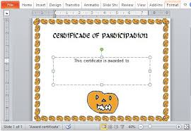 Is there a template for a certificate slide? Halloween Award Certificate Template For Powerpoint