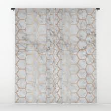 Black And Gold Pattern Curtains Honeycomb Marble Rose Gold 358 Window Curtains By Natural Collective Co Geometric Hive Bee Nature Natural Honeycomb Pattern Honeycomb Geometric
