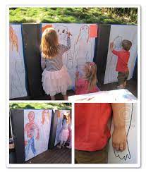 Outline Kids On Large Paper And Let Them Get Creative Colouring In A Great Idea For Birth Kids Party Games Birthday Party Games For Kids Birthday Party Games