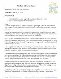 Birth Of Jesus Story With Pictures The Birth Of John The Baptist Story Summary Childrens Bible Activities Childrens Bible Bible Activities