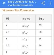 healthy feet com european shoe size chart