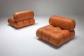 Vintage Cognac Leather Camaleonda Lounge Chair By Mario Bellini For C B Italia For Sale At Pamono