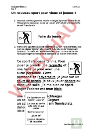 We did not find results for: Arbeitsblatt Un Nouveaux Sport Pour Vieux Et Jeunes Franzosisch Texte Schreiben
