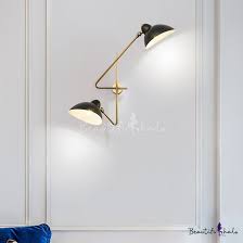 Black Duckbill Shade Sconce Light Modern Design Metal 2 Lights Decorative Wall Mount Light Wall Mounted Light Sconce Lighting Modern Lighting