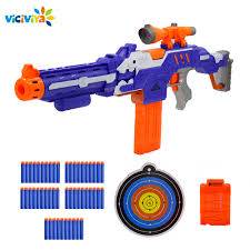 As well as rounds that fire at 100 meters per second, it also provides a trigger lock and a clip release for changing ammo. Electronic Submachine Toy Gun For Nerf Rival Elite Series Soft Bullet Gun Darts Blaster Outdoor Fun Sports Toy Gift For Kids Toy Guns Aliexpress