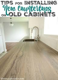 How To Install New Countertops On Old Cabinets The Happy Housie New Countertops Replacing Countertops Budget Kitchen Remodel