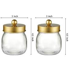 Hi friends my name is veenu and on my channel a share with you all my knowledge and experience of what little i have if you like my videos please like. Sheechung Mason Jar Bathroom Apothecary Jars Qtip Holder Canister Gold Bathroom Accessories Vanity Storage Organizer Glass For Qtips Cotton Swabs Ball Flossers Hair Bands Gold 2 Pack Pricepulse