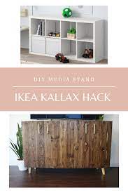 Diy Media Console Kallax Ikea Ikea Diy Ikea Kallax Shelving