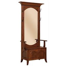 An impressive victorian hall tree with beveled mirror, originating from england, circa 1870s, with classical form frame comprised of brass, with. Hall Tree With Vertical Mirror From Dutchcrafters Amish Furniture