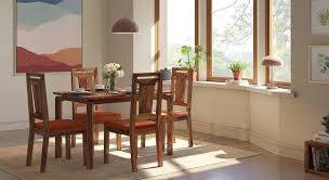 Crouch's board orange dining room , followed by 1393 people on pinterest. Catria Martha 4 Seater Dining Table Set Urban Ladder