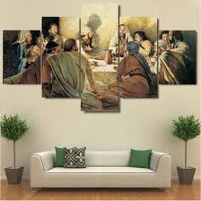 Framed 5 Pcs Jesus Disciples Last Supper Canvas Art Wall Art Picture Home Decor Customized Canvas Art Living Room Canvas Art Cross Paintings