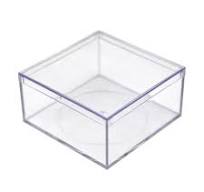 Set of 6 Acrylic Boxes with Lids, 4" Square x 2" Tall, Made in USA, Clear  Display Case for Collectibles, Rocks, Seashells and Crafts Storage & ...