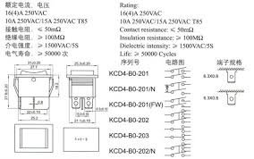 Green pin number:4pin is dpst rating: On Off Illuminated Ocker Switchkcd4 0 202n