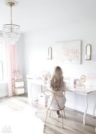 Blush And Gold Glam Office Reveal Home Office Decor Home Office Design Chic Home Decor
