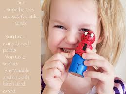 Superhero Peg Dolls-marvel Inspired Peg Dolls-dc Inspired Dolls-superhero  Birthday-custom Peg Dolls-action Figures-spiderman