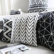 Black And White Striped Pillow Shams Decorative Pillow Cover Geometric Cushion Cover By Homesunshine White Cushion Covers Black White Cushions Geometric Cushions